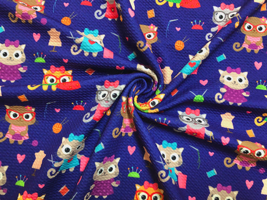 Bullet Knit Printed Fabric-Purple Brown Kittie's Boutique-BPR211-Sold by the Yard