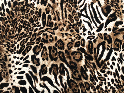 Light Brown Tiger Liverpool Print Fabric