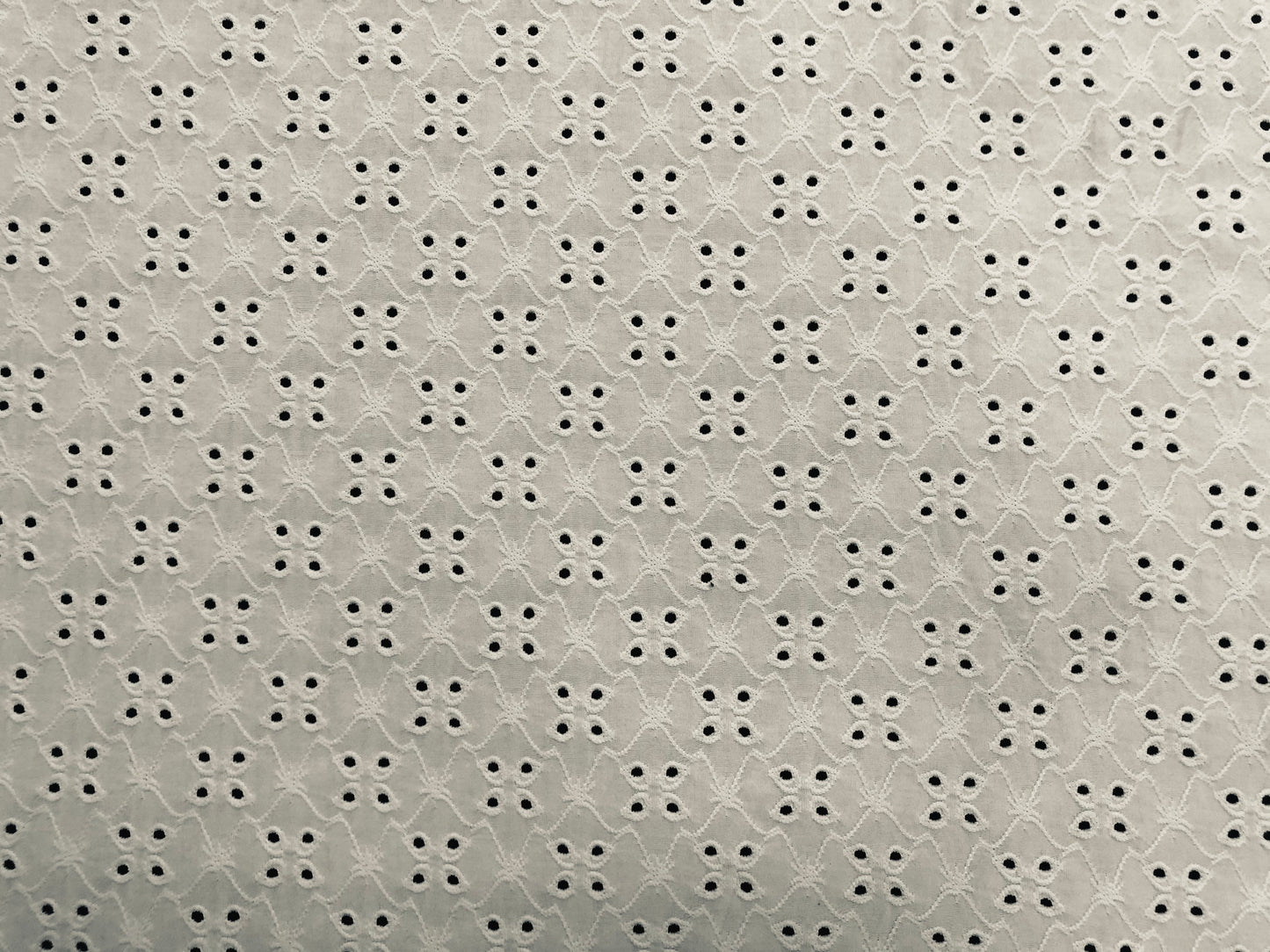 Ivory DTY Double Brushed Eyelet Jersey Fabric