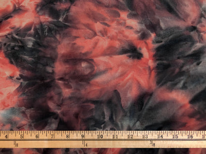 Red Black Ice DTY Double Sided Brushed Tie Dye Print Fabric