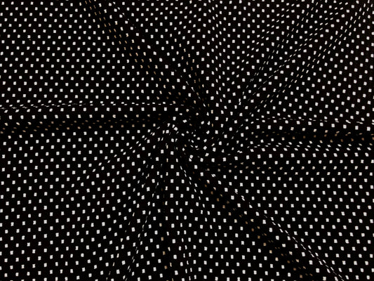 Black White Polka Dots Liverpool Print Fabric