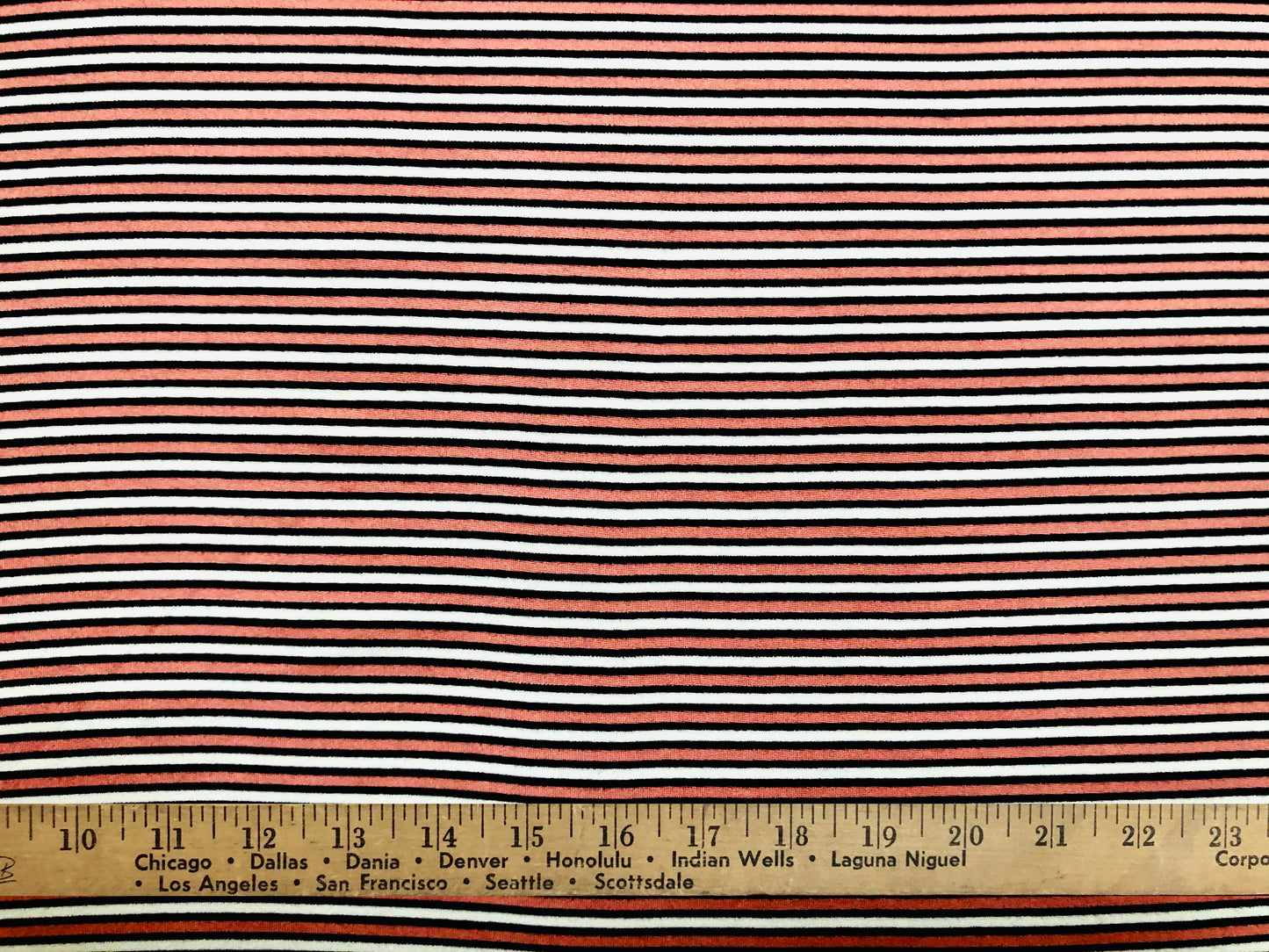 Mauve White Black Pink Stripes DTY Double Brushed Jersey Print Fabric