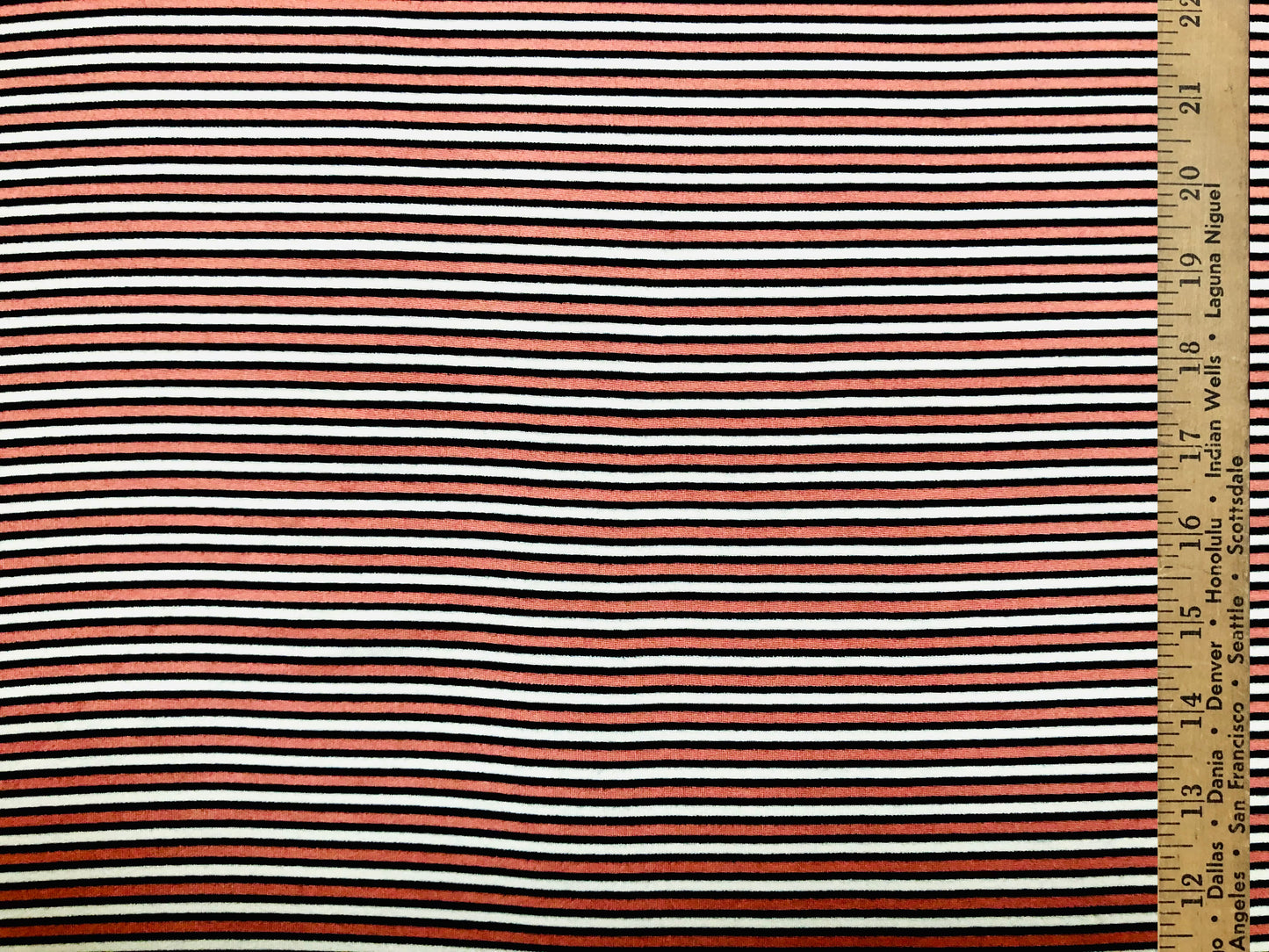 Mauve White Black Pink Stripes DTY Double Brushed Jersey Print Fabric