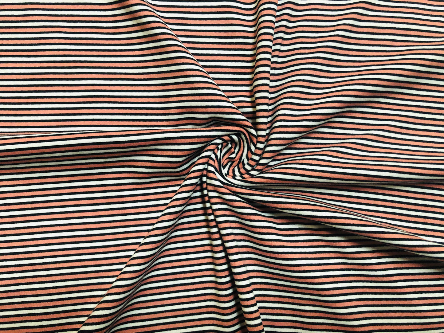 Mauve White Black Pink Stripes DTY Double Brushed Jersey Print Fabric