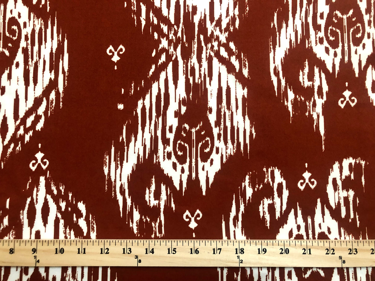 DTY Brushed Fabric-Caramel Brown White Tribal Symbols-DTYBPR302-Sold by the Yard-Jersey Fabric