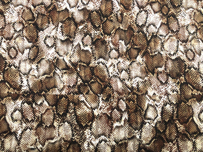 Wool Dobby Printed Fabric-Brown Black Rattle Snake-WDBPR001-Animal Print-Sold by the Yard