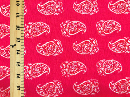 Liverpool Knit Printed Fabric-Raspberry Orange Bandana-LVPR233-Sold by the Yard-Apparel Fabric