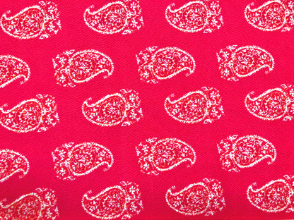 Liverpool Knit Printed Fabric-Raspberry Orange Bandana-LVPR233-Sold by the Yard-Apparel Fabric