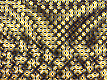 Mustard White Diamonds Matrix Liverpool Print Fabric