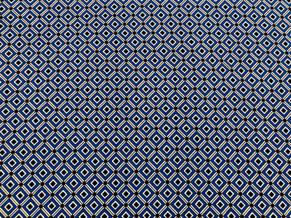 Royal Blue White Diamonds Matrix Liverpool Print Fabric