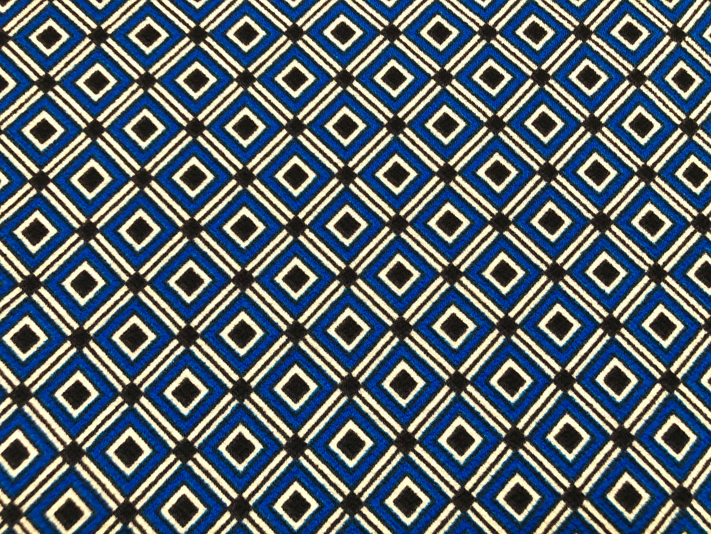 Royal Blue White Diamonds Matrix Liverpool Print Fabric