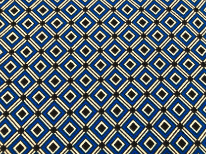 Royal Blue White Diamonds Matrix Liverpool Print Fabric