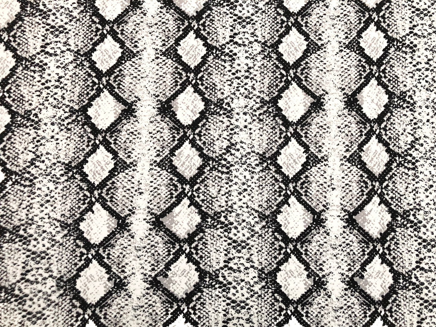 White Black Silver Snake DTY Double Brushed Jersey Print Fabric