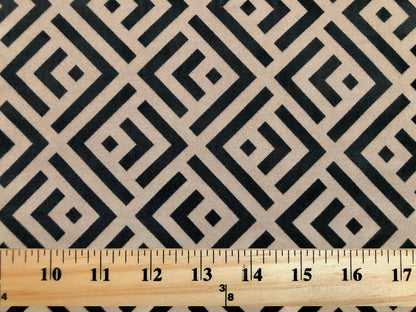 DTY Brushed Fabric-Beige Black Geometric Arrows-DTYBPR324-Sold by the Yard-Jersey Fabric