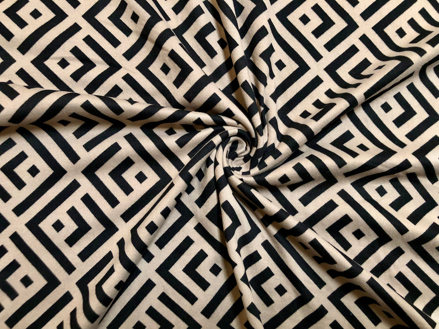 DTY Brushed Fabric-Beige Black Geometric Arrows-DTYBPR324-Sold by the Yard-Jersey Fabric