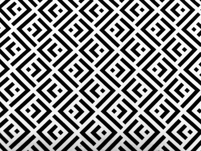 White Black Geometric Arrows DTY Double Brushed Jersey Print Fabric