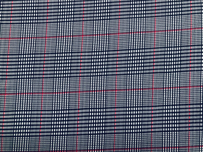 White Black Red Plaid DTY Double Brushed Jersey Print Fabric