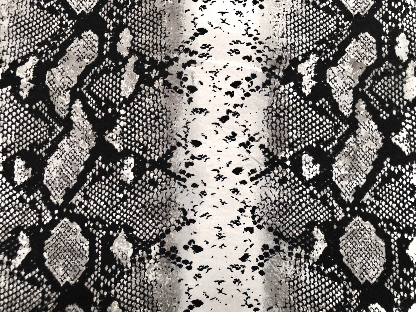 Silver Gray Black Snake Skin DTY Double Brushed Jersey Print Fabric