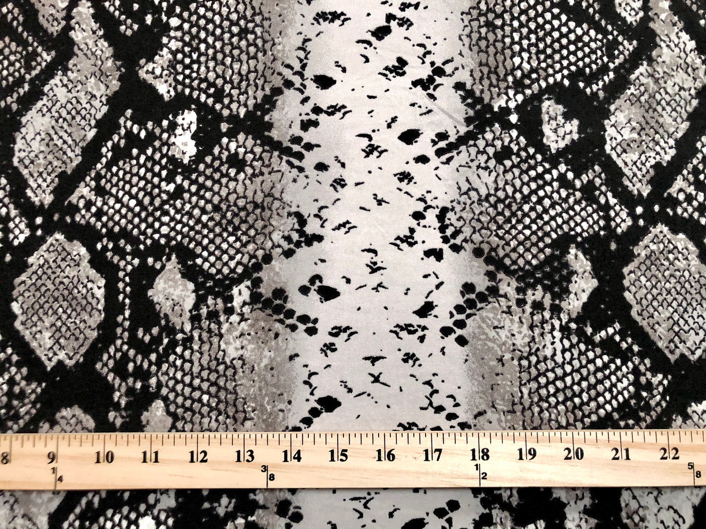 Silver Gray Black Snake Skin DTY Double Brushed Jersey Print Fabric