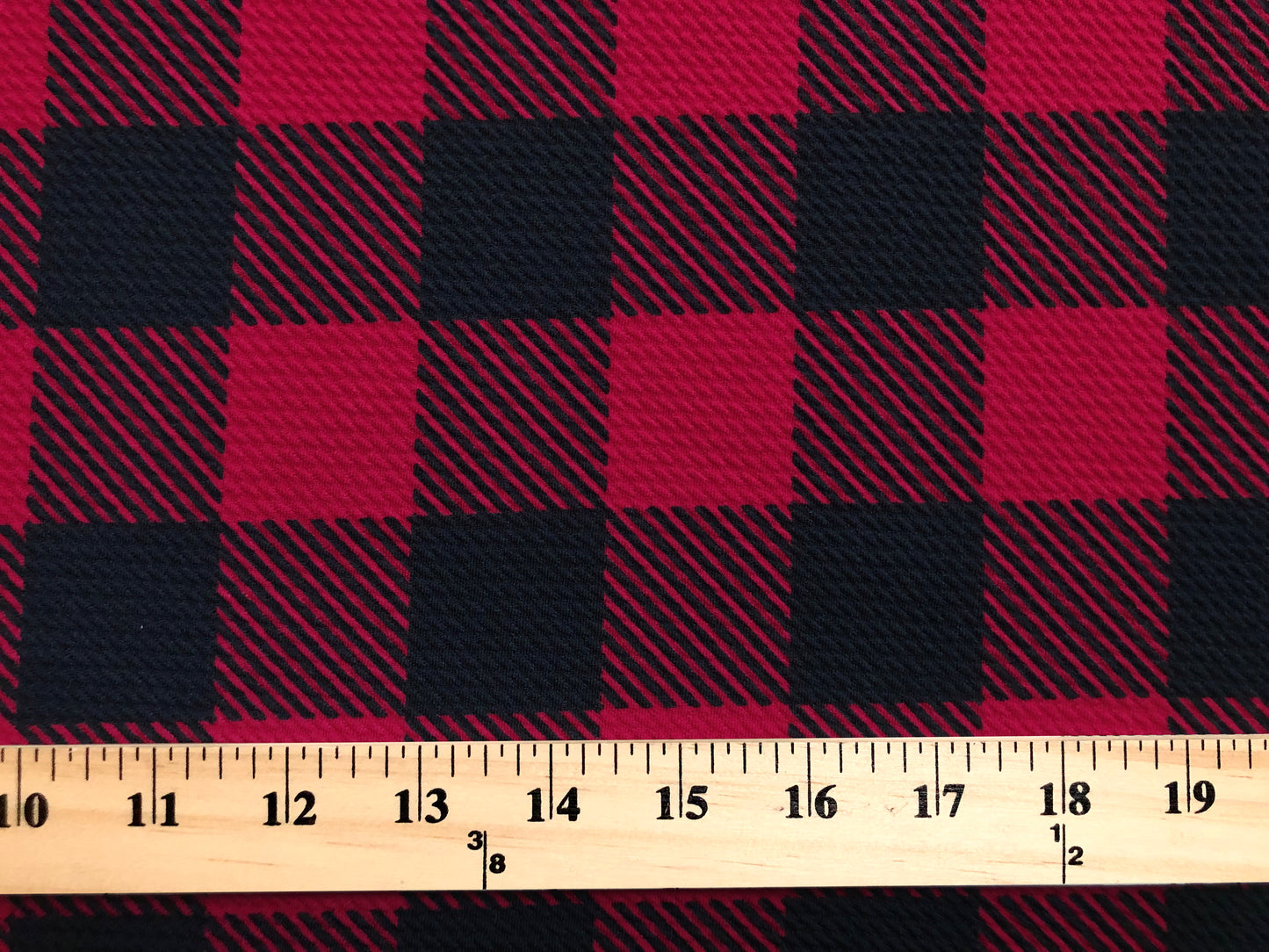 Bullet Knit Printed Fabric-Red Black Buffalo Plaid-BPR249-Sold by the Yard