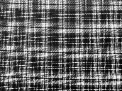 Black White Plaid Liverpool Print Fabric