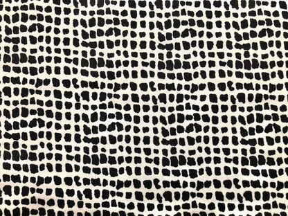 Off White Black Geometric Spots Liverpool Print Fabric