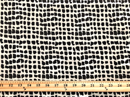 Off White Black Geometric Spots Liverpool Print Fabric
