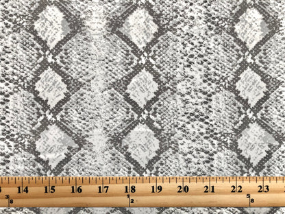 DTY Brushed Fabric-Ivory Gray Washed Out Snake Skin-DTYBPR343-Sold by the Yard-Animal Print Jersey