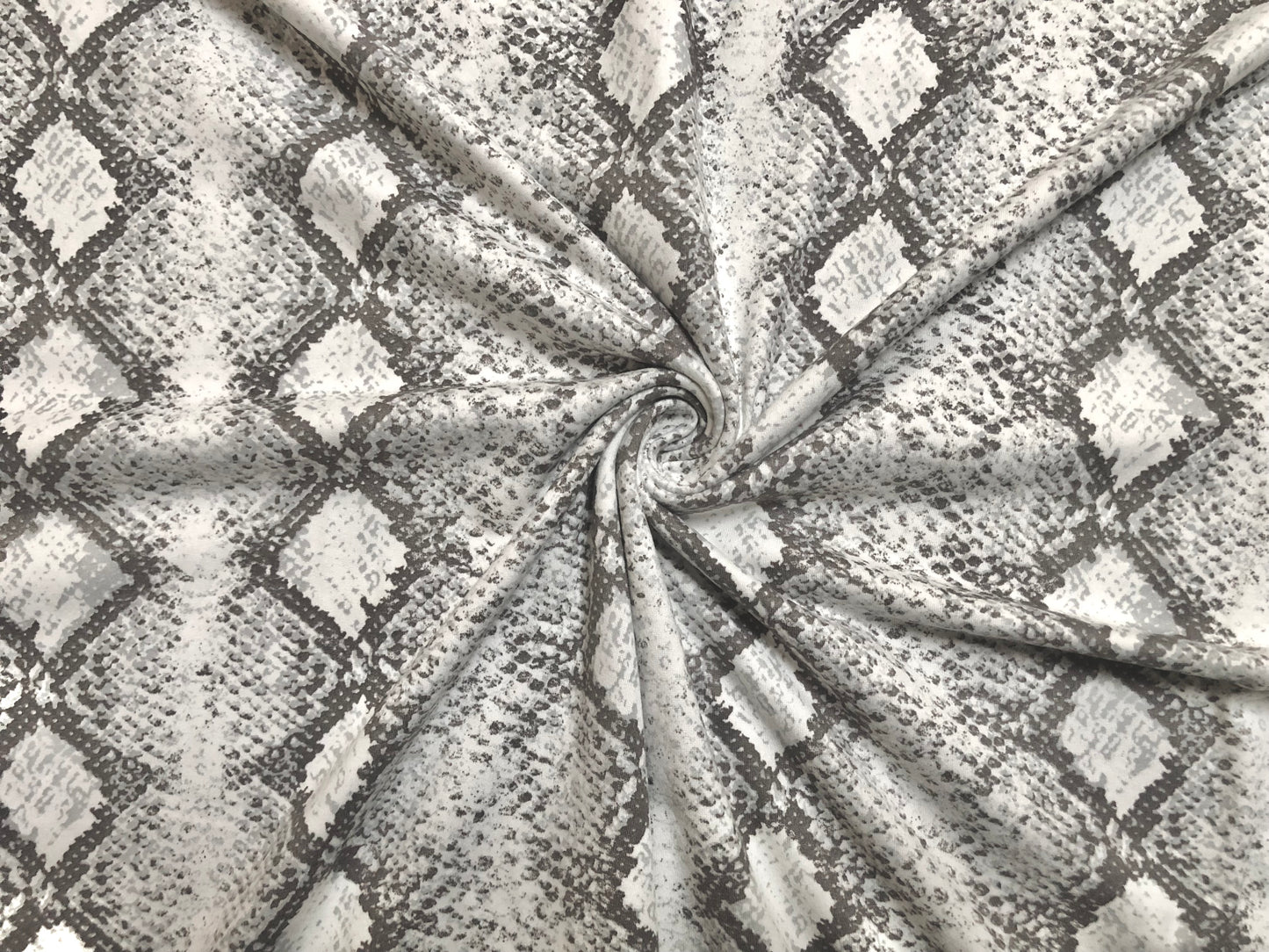 DTY Brushed Fabric-Ivory Gray Washed Out Snake Skin-DTYBPR343-Sold by the Yard-Animal Print Jersey