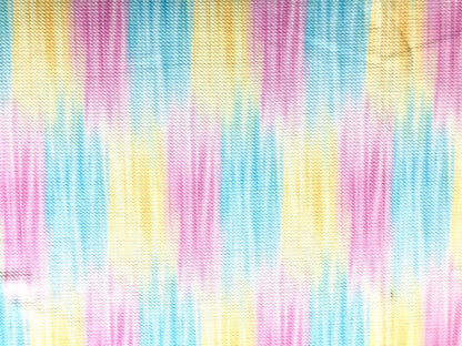 Bullet Knit Printed Fabric-Blue Yellow Crayon Tie Dye-BTDPR01-Sold by the Yard