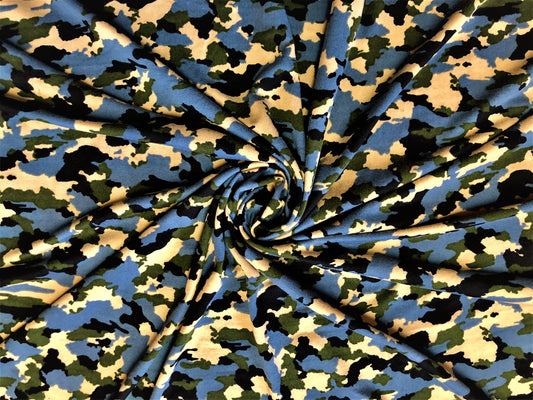 DTY Brushed Fabric-Blue Olive Taupe Camouflage-DTYBPR140-Sold by the Yard-Camouflage Print