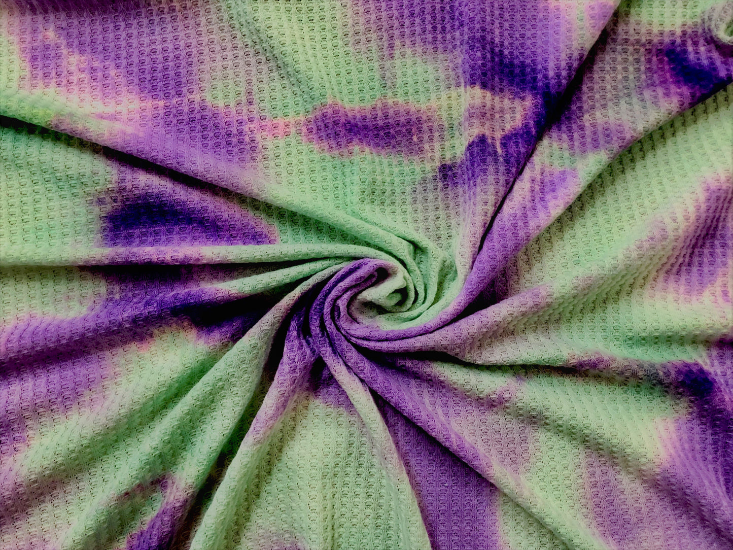 Mint Lavender Baby Waffle Tie Dye Print Fabric