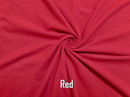 Poly Spandex Blend Rib Knit 4X2 Fabric Solid Colors Collection