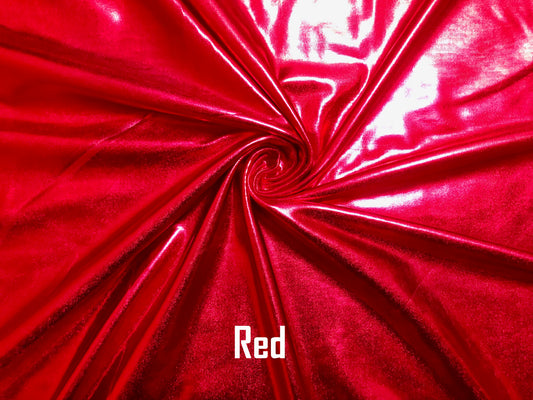Intense Red PU Vinyl — Wet-Look Mirror Shine, 2-Way Stretch | 58″ Wide | 95% Polyester / 5% Spandex | By the Yard (PUVMC05)