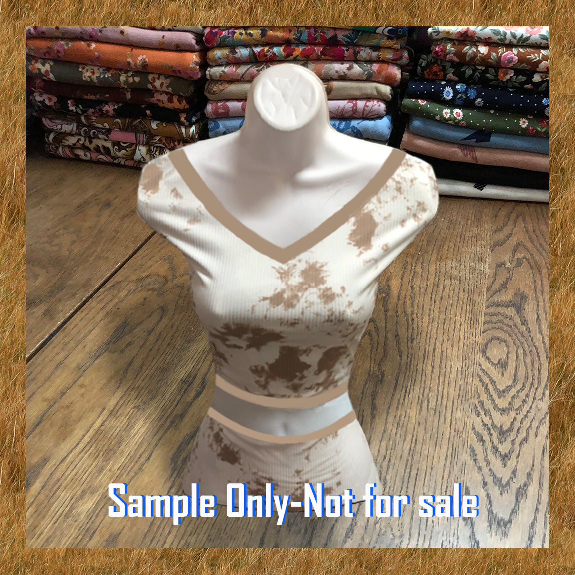 Ivory Sand Splash Tie Dye Poly Rayon Spandex Rib 2X2 Fabric