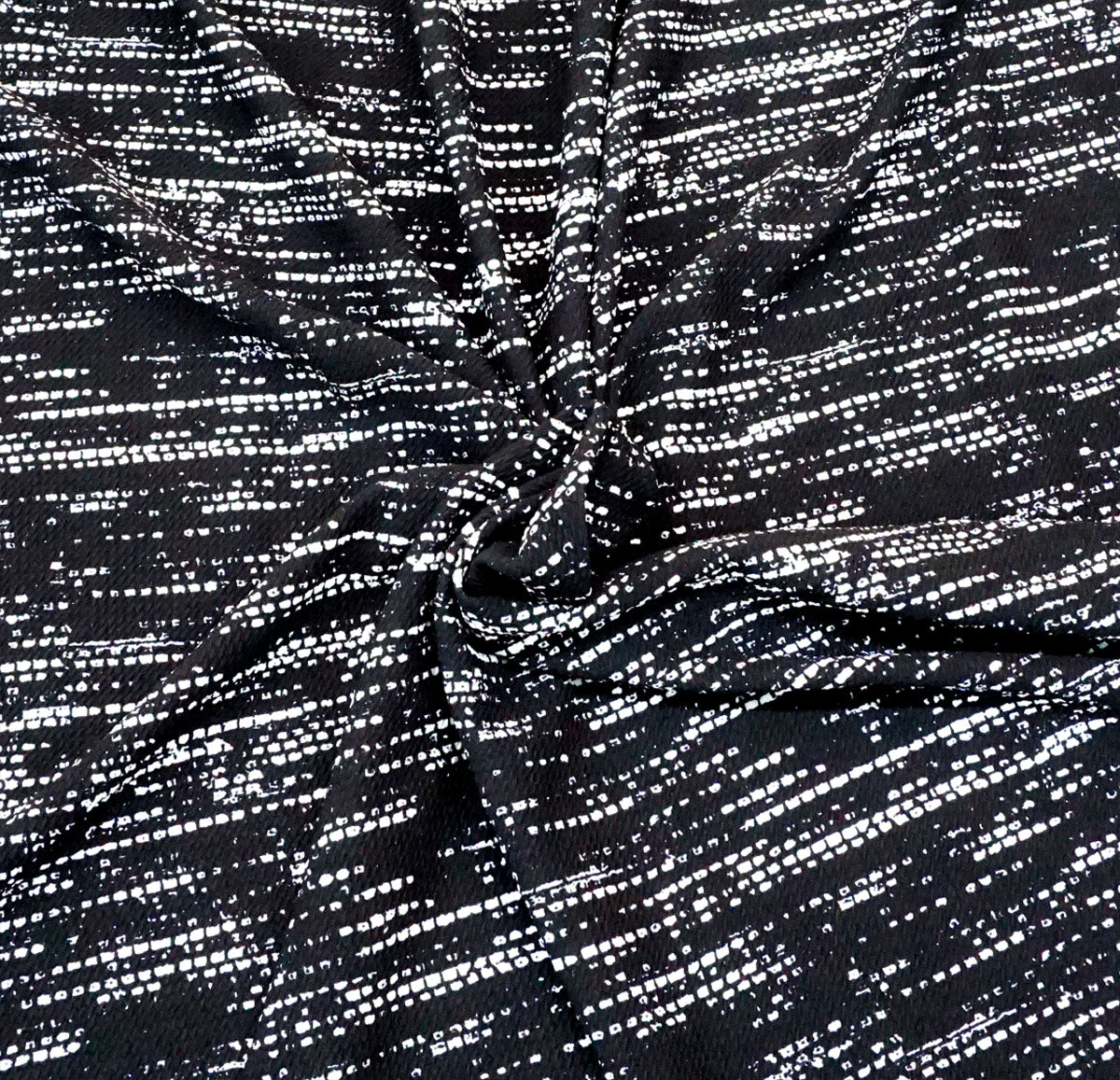 Bullet Knit Printed Fabric-Black White Gravity-BPR028-Sold by the Yard