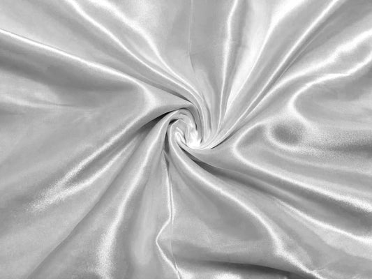 Charmeuse Satin Fabric-Pearl White Solid Color-CSFC004-Sold by the Yard